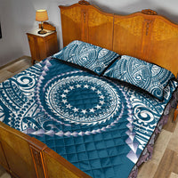 Cook Islands Gospel Day Quilt Bed Set Blue Tribal Curves