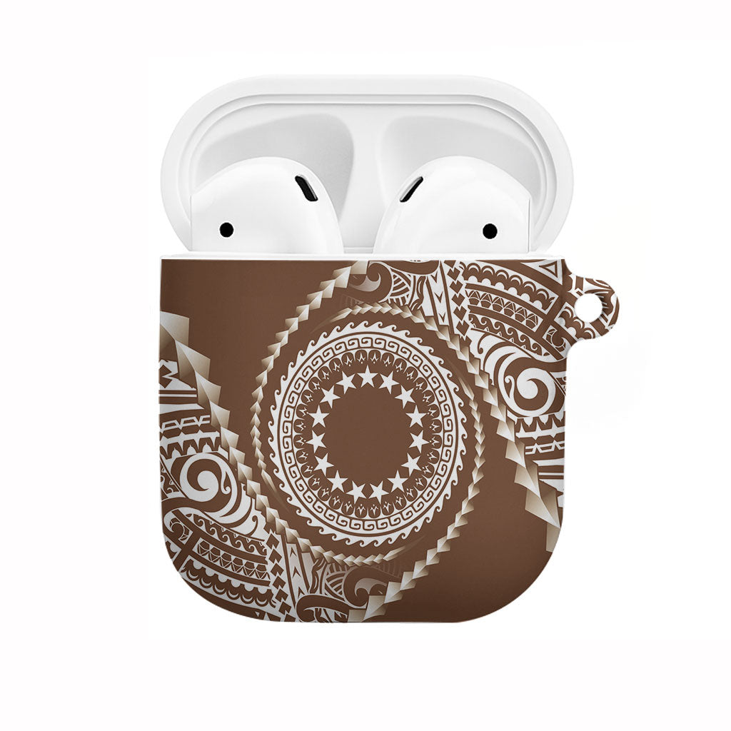 Cook Islands Gospel Day AirPods Case Brown Tribal Curves