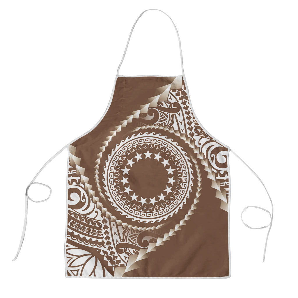 Cook Islands Gospel Day Apron Brown Tribal Curves LT05 Brown - Polynesian Pride