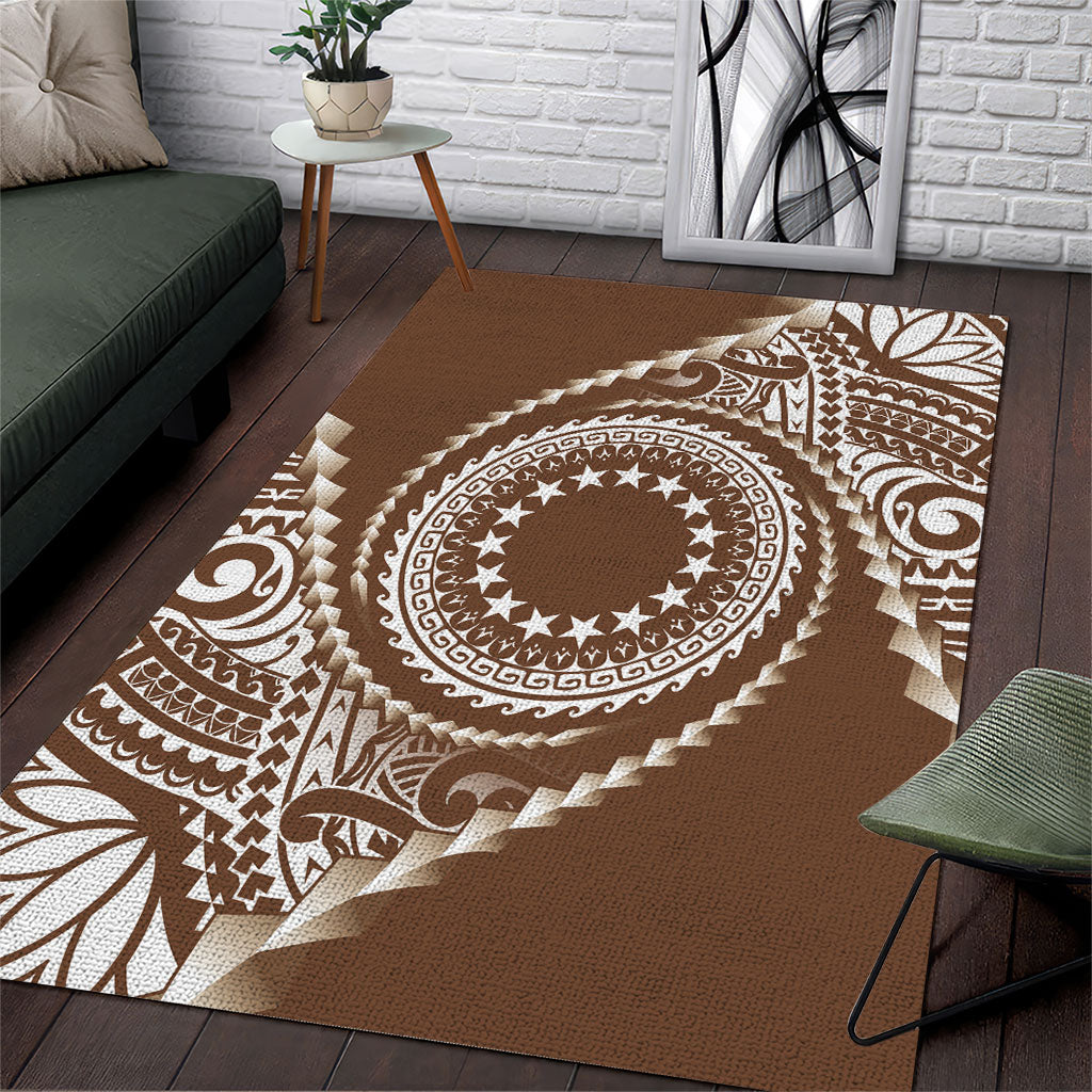 Cook Islands Gospel Day Area Rug Brown Tribal Curves LT05 Brown - Polynesian Pride