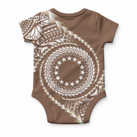 Cook Islands Gospel Day Baby Onesie Brown Tribal Curves