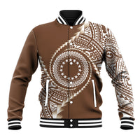Cook Islands Gospel Day Baseball Jacket Brown Tribal Curves LT05 Unisex Brown - Polynesian Pride