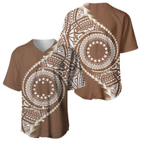 Cook Islands Gospel Day Baseball Jersey Brown Tribal Curves