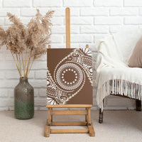 Cook Islands Gospel Day Canvas Wall Art Brown Tribal Curves
