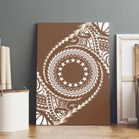 Cook Islands Gospel Day Canvas Wall Art Brown Tribal Curves