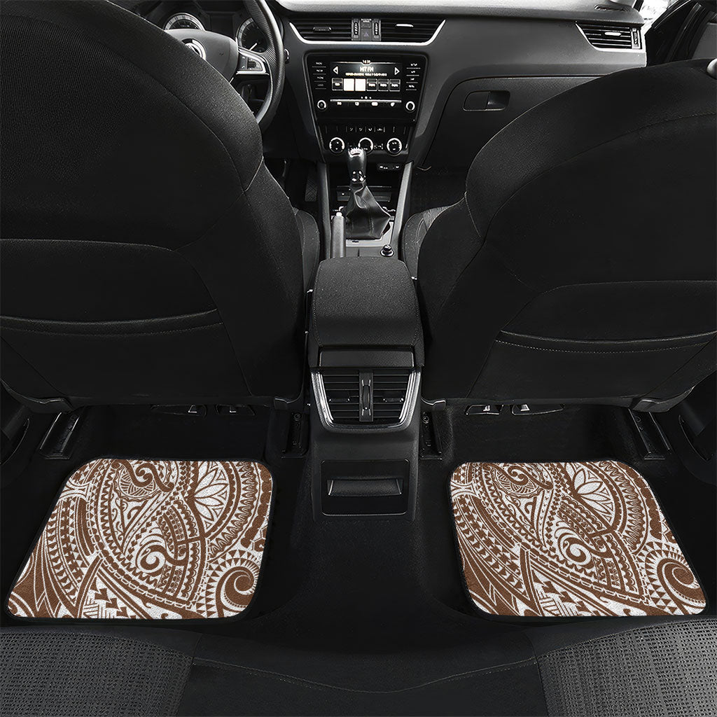 Cook Islands Gospel Day Car Mats Brown Tribal Curves