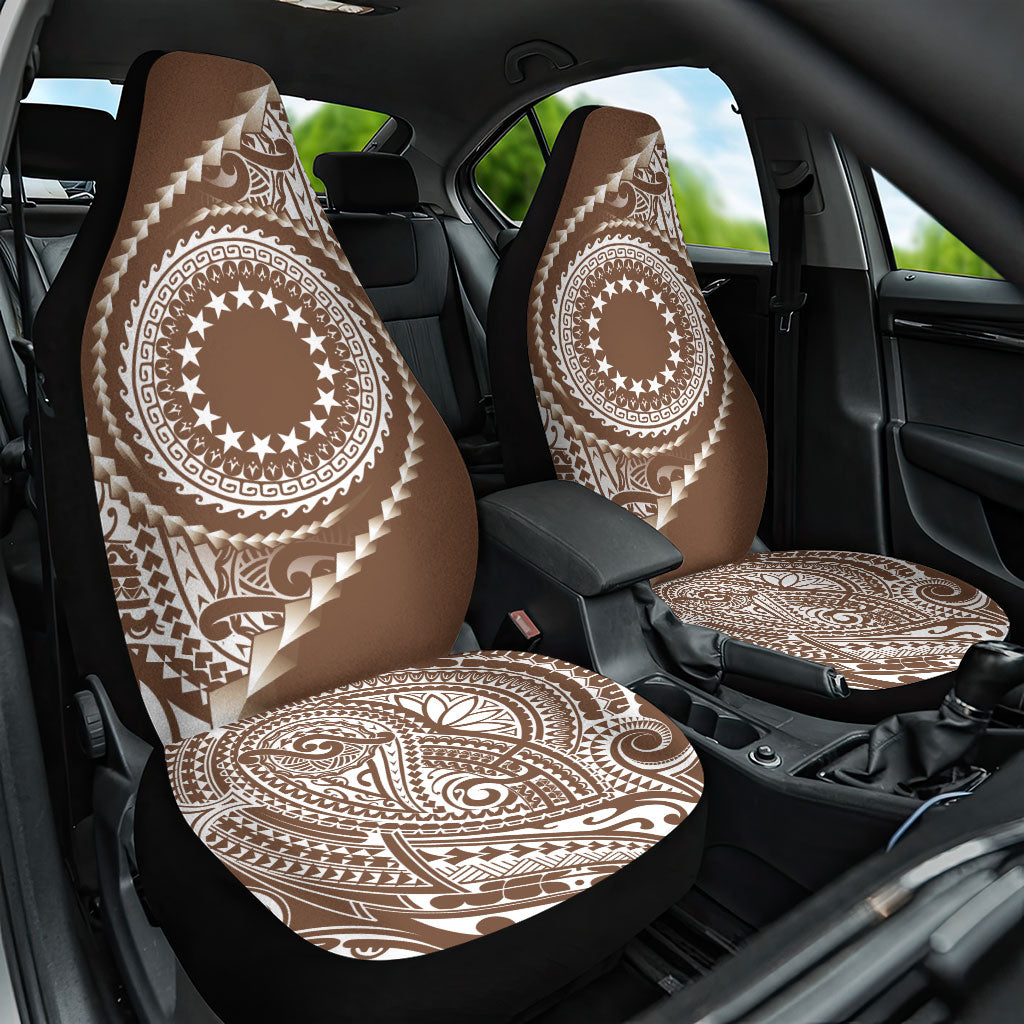 Cook Islands Gospel Day Car Seat Cover Brown Tribal Curves LT05 One Size Brown - Polynesian Pride