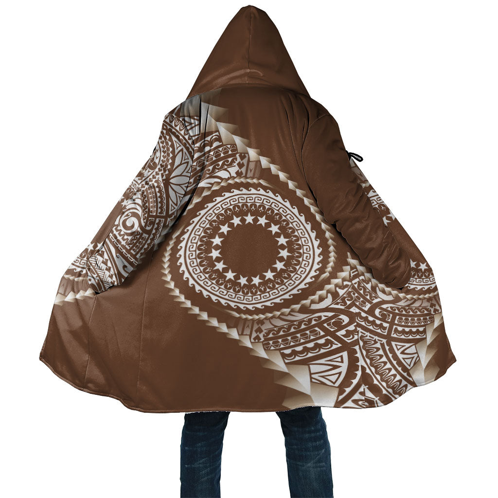Cook Islands Gospel Day Cloak Brown Tribal Curves LT05 Unisex Brown - Polynesian Pride