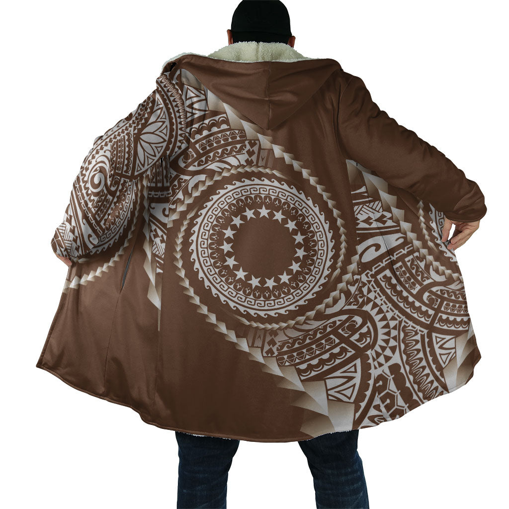 Cook Islands Gospel Day Cloak Brown Tribal Curves