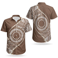Cook Islands Gospel Day Couples Matching Mermaid Dress and Hawaiian Shirt Brown Tribal Curves