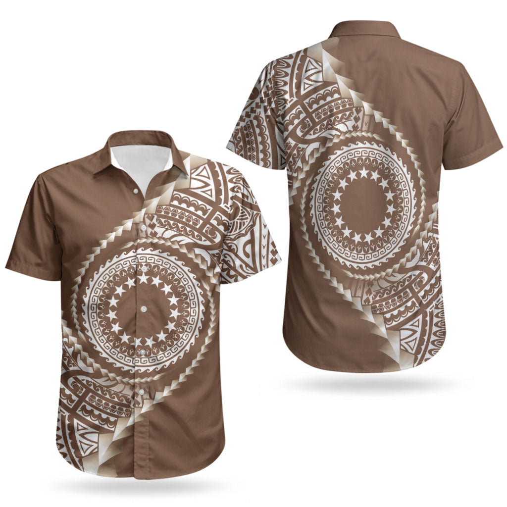 Cook Islands Gospel Day Couples Matching Tank Maxi Dress and Hawaiian Shirt Brown Tribal Curves