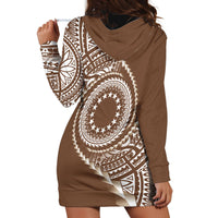 Cook Islands Gospel Day Hoodie Dress Brown Tribal Curves