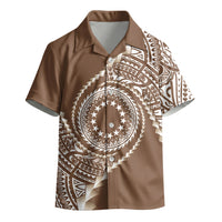 Cook Islands Gospel Day Kid Hawaiian Shirt Brown Tribal Curves
