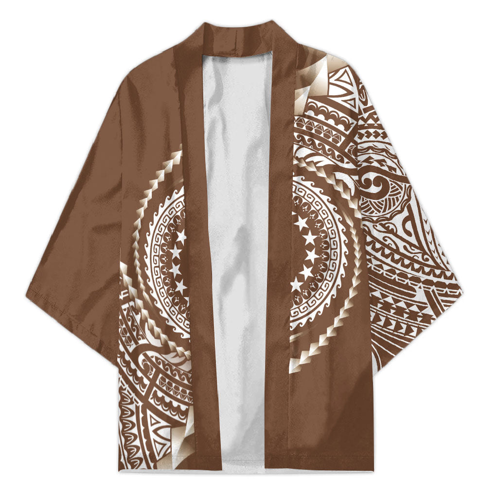 Cook Islands Gospel Day Kimono Brown Tribal Curves