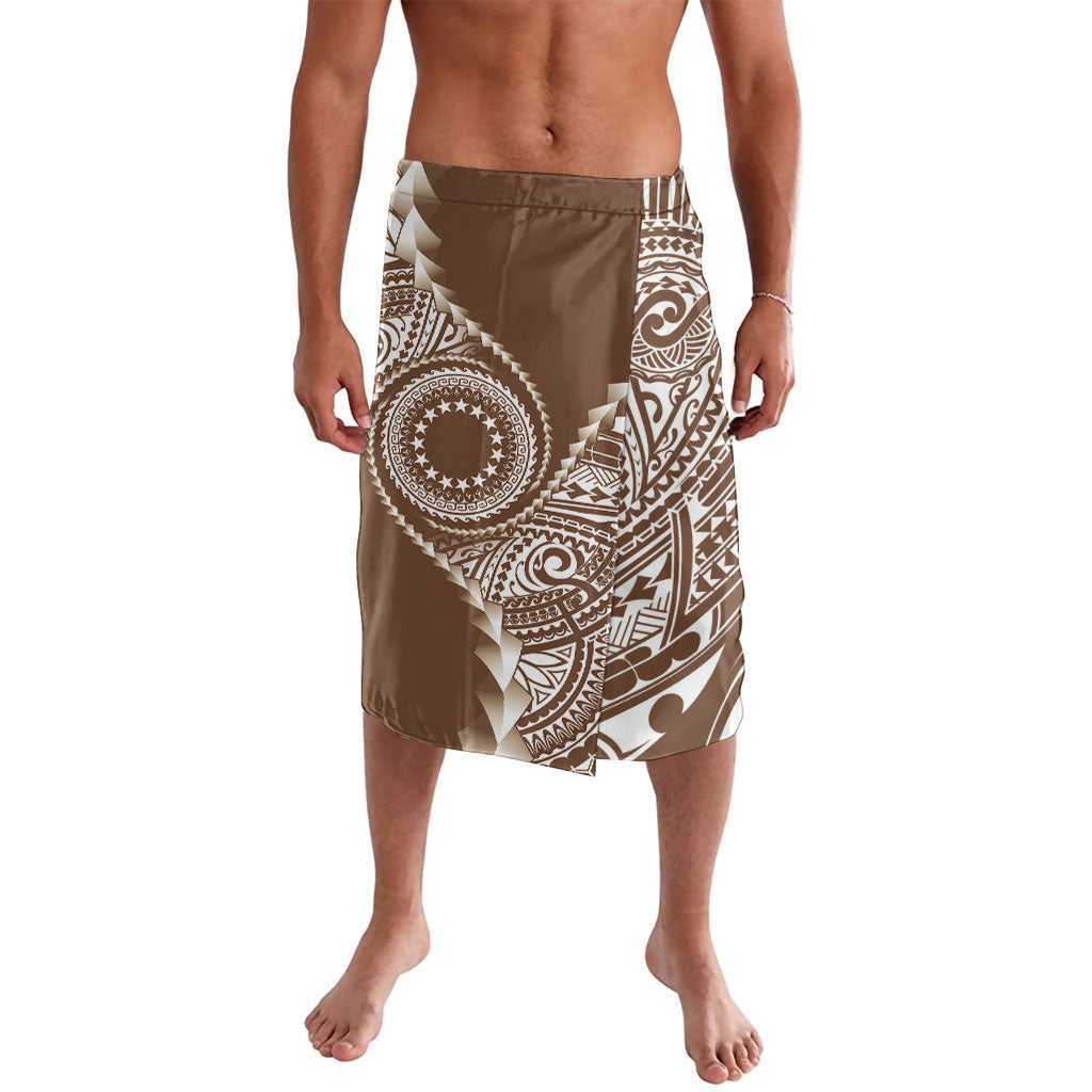 Cook Islands Gospel Day Lavalava Brown Tribal Curves LT05 Brown - Polynesian Pride
