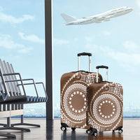 Cook Islands Gospel Day Luggage Cover Brown Tribal Curves