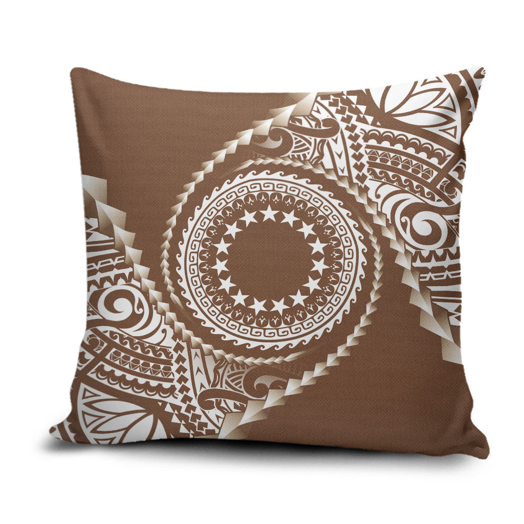 Cook Islands Gospel Day Pillow Cover Brown Tribal Curves