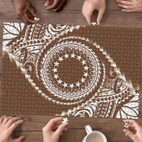 Cook Islands Gospel Day Puzzle Brown Tribal Curves