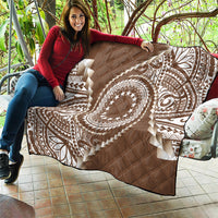 Cook Islands Gospel Day Quilt Brown Tribal Curves