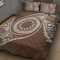 Cook Islands Gospel Day Quilt Bed Set Brown Tribal Curves