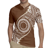 Cook Islands Gospel Day Rugby Jersey Brown Tribal Curves
