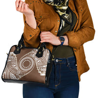 Cook Islands Gospel Day Shoulder Handbag Brown Tribal Curves