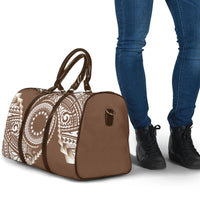 Cook Islands Gospel Day Travel Bag Brown Tribal Curves