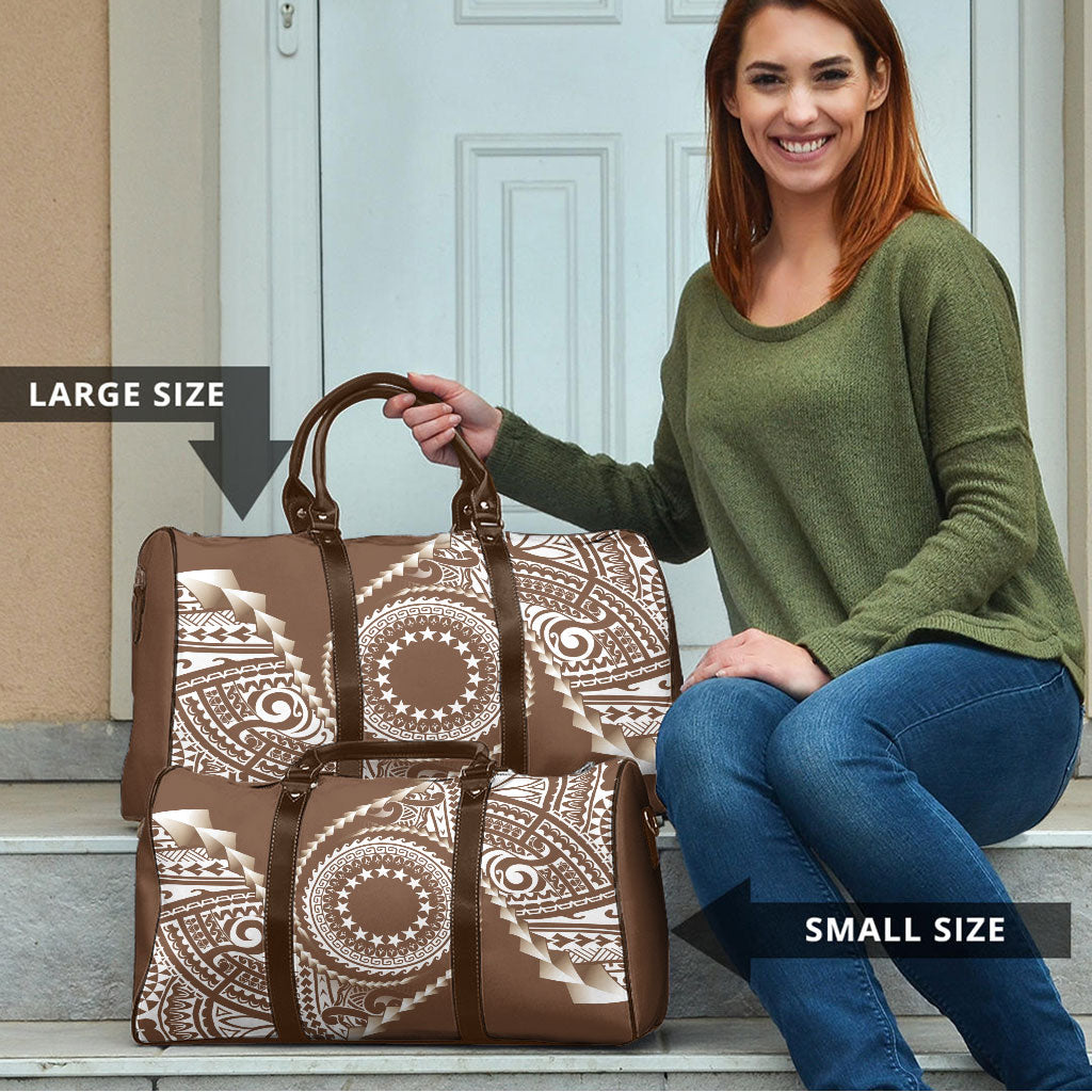 Cook Islands Gospel Day Travel Bag Brown Tribal Curves