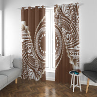 Cook Islands Gospel Day Window Curtain Brown Tribal Curves