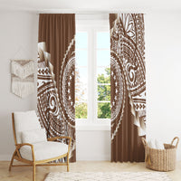 Cook Islands Gospel Day Window Curtain Brown Tribal Curves