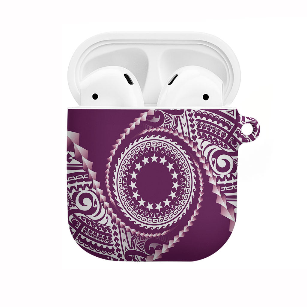 Cook Islands Gospel Day AirPods Case Maroon Tribal Curves