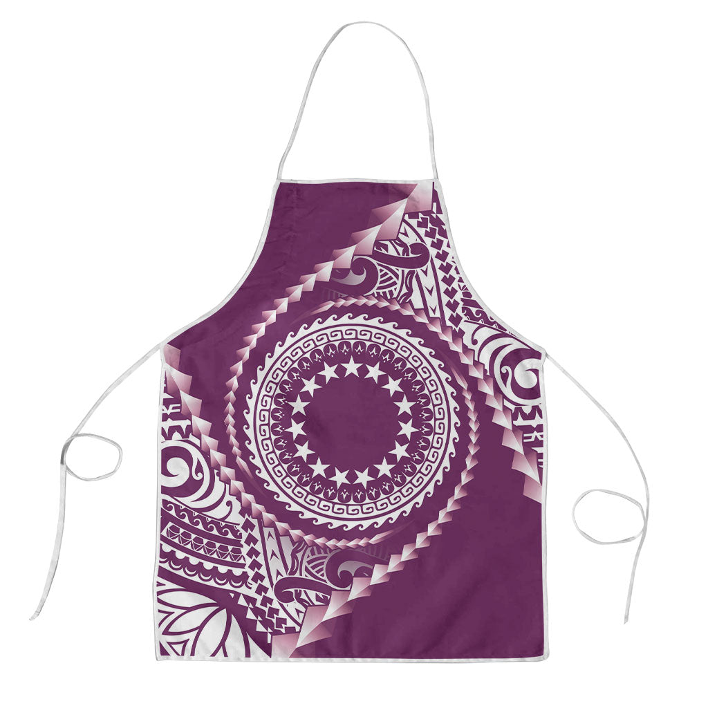 Cook Islands Gospel Day Apron Maroon Tribal Curves LT05 Maroon - Polynesian Pride
