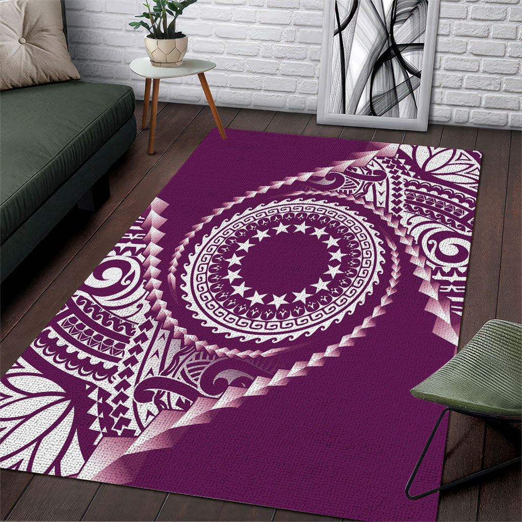 Cook Islands Gospel Day Area Rug Maroon Tribal Curves LT05 Maroon - Polynesian Pride