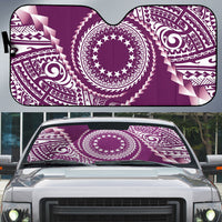 Cook Islands Gospel Day Auto Sun Shade Maroon Tribal Curves