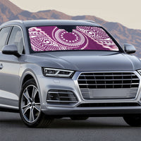 Cook Islands Gospel Day Auto Sun Shade Maroon Tribal Curves