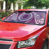 Cook Islands Gospel Day Auto Sun Shade Maroon Tribal Curves