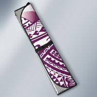 Cook Islands Gospel Day Auto Sun Shade Maroon Tribal Curves