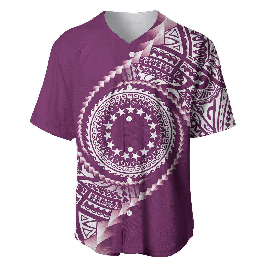 Cook Islands Gospel Day Baseball Jersey Maroon Tribal Curves LT05 Maroon - Polynesian Pride