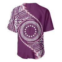 Cook Islands Gospel Day Baseball Jersey Maroon Tribal Curves