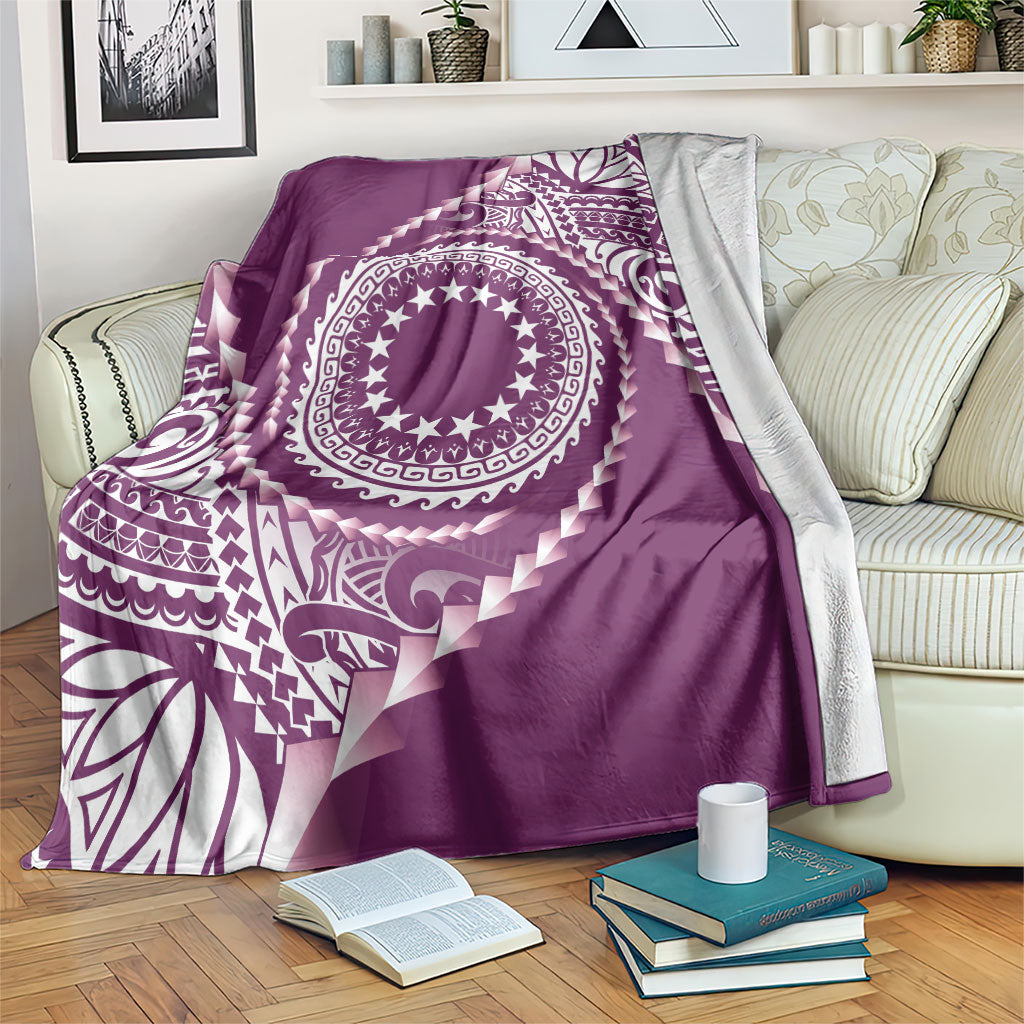 Cook Islands Gospel Day Blanket Maroon Tribal Curves LT05 Maroon - Polynesian Pride