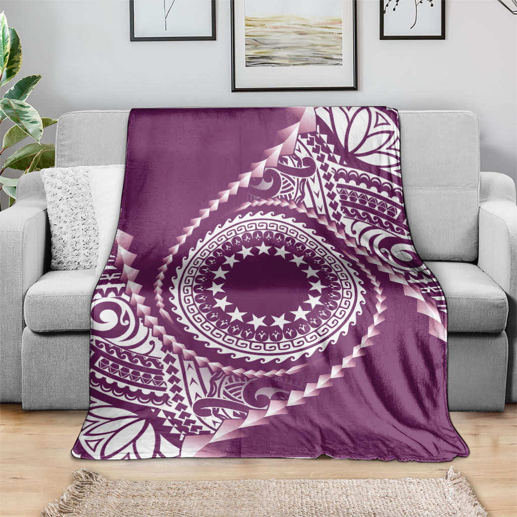 Cook Islands Gospel Day Blanket Maroon Tribal Curves LT05 - Polynesian Pride