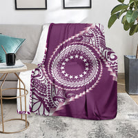 Cook Islands Gospel Day Blanket Maroon Tribal Curves LT05 - Polynesian Pride