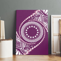 Cook Islands Gospel Day Canvas Wall Art Maroon Tribal Curves