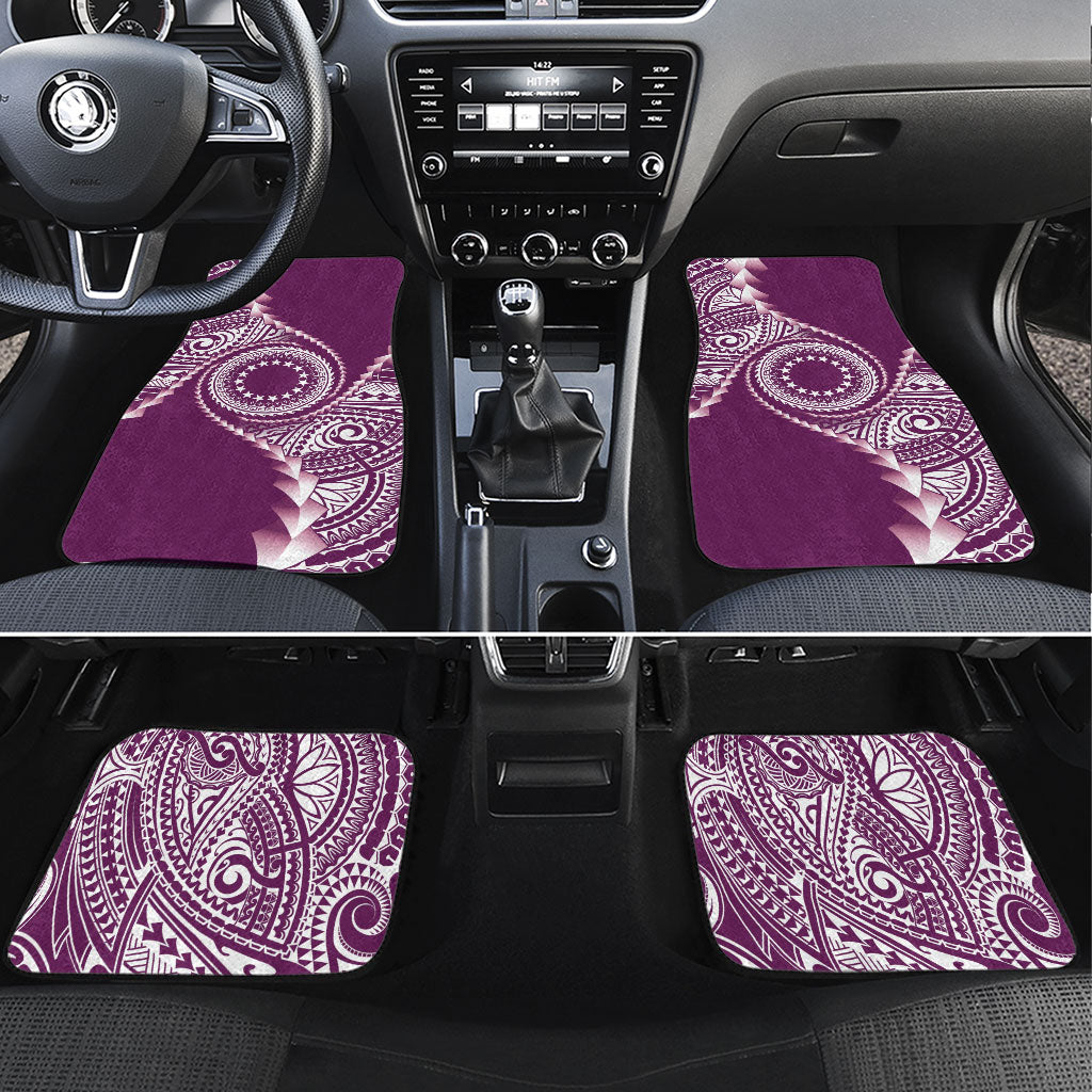 Cook Islands Gospel Day Car Mats Maroon Tribal Curves