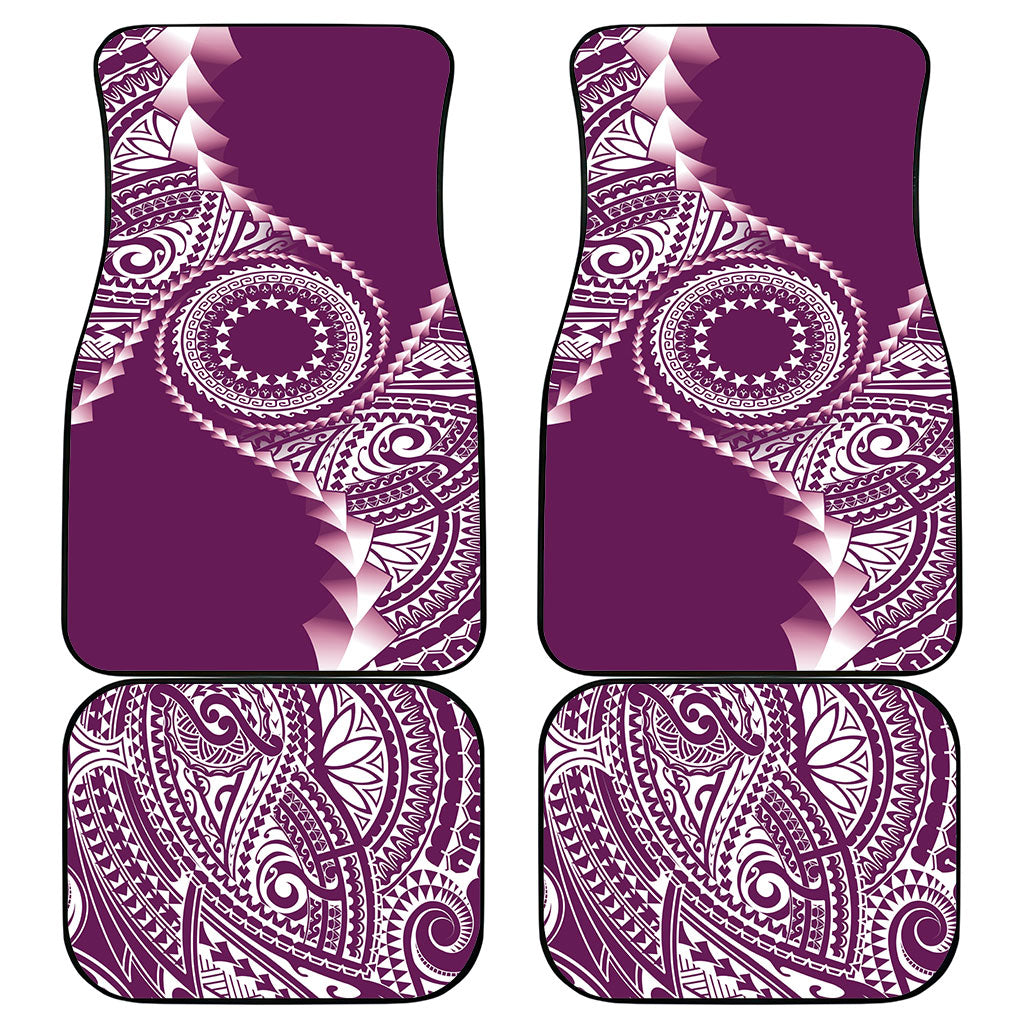 Cook Islands Gospel Day Car Mats Maroon Tribal Curves