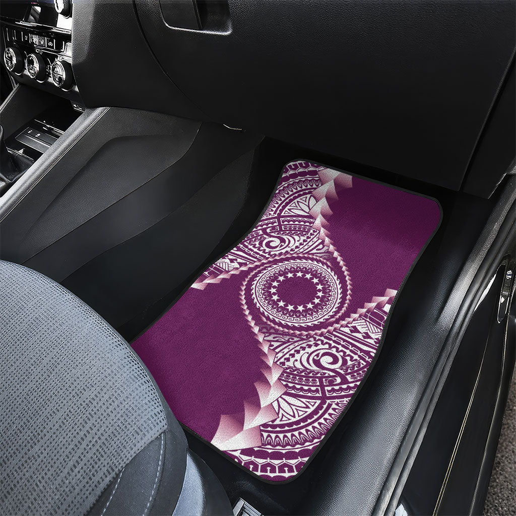 Cook Islands Gospel Day Car Mats Maroon Tribal Curves