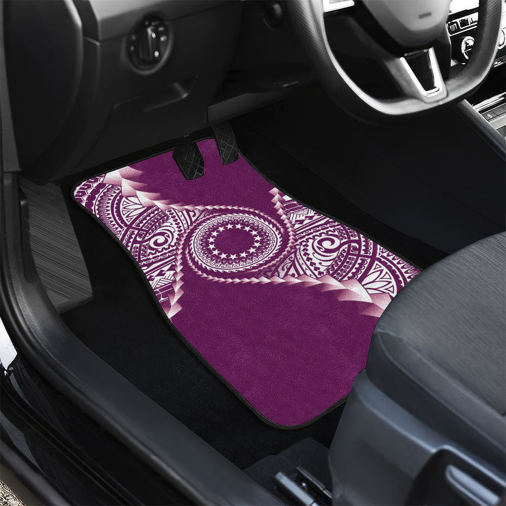 Cook Islands Gospel Day Car Mats Maroon Tribal Curves
