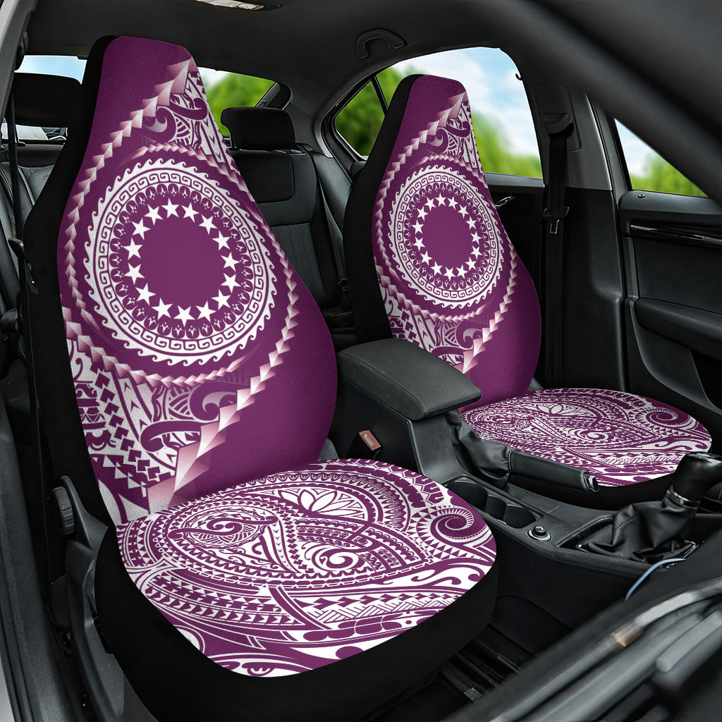 Cook Islands Gospel Day Car Seat Cover Maroon Tribal Curves LT05 One Size Maroon - Polynesian Pride