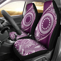 Cook Islands Gospel Day Car Seat Cover Maroon Tribal Curves