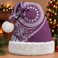 Cook Islands Gospel Day Christmas Santa Hat Maroon Tribal Curves LT05 With Fur Maroon - Polynesian Pride